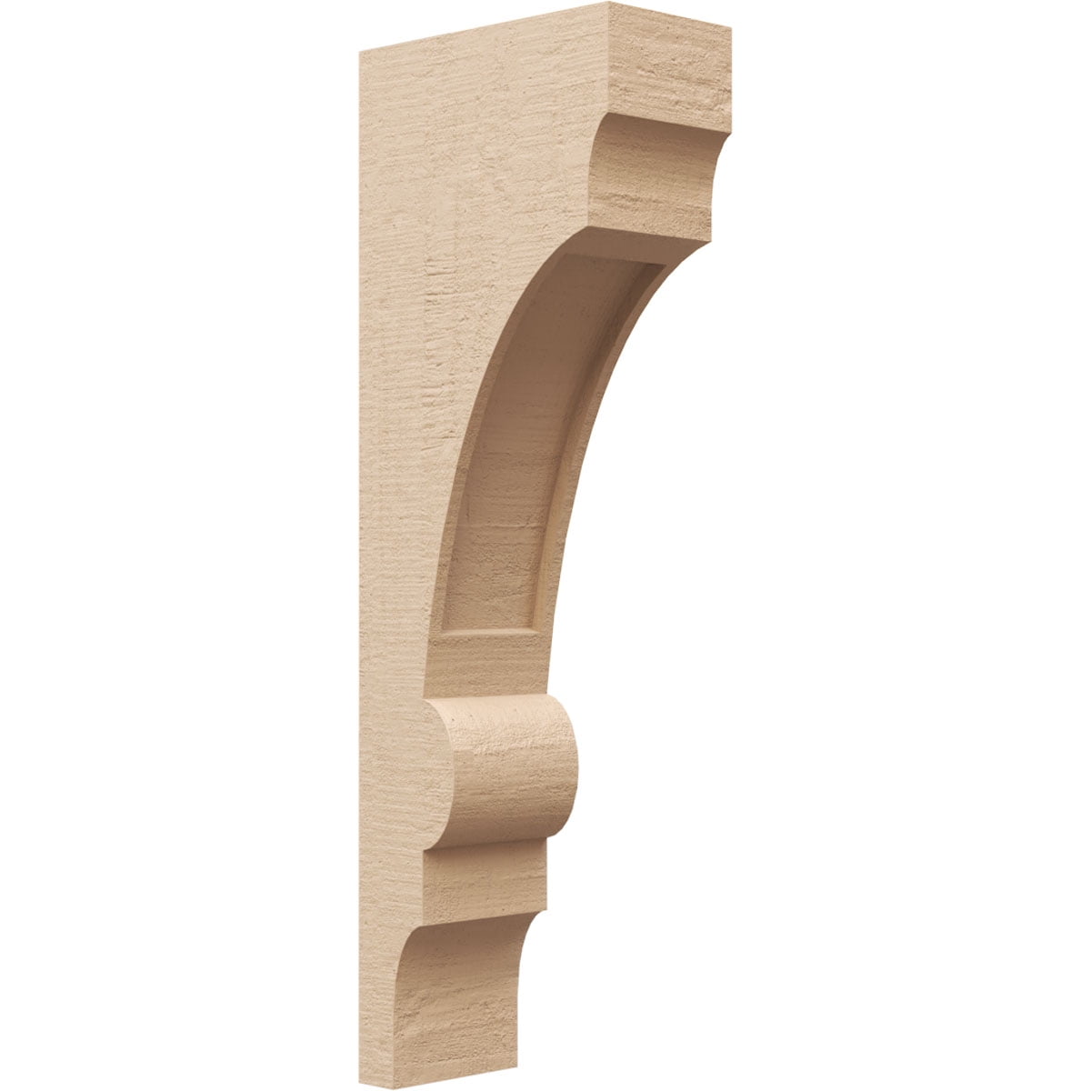 4"W x 8"D x 24"H Thin Diane Rough Cedar Woodgrain TimberThane Corbel, Primed Tan