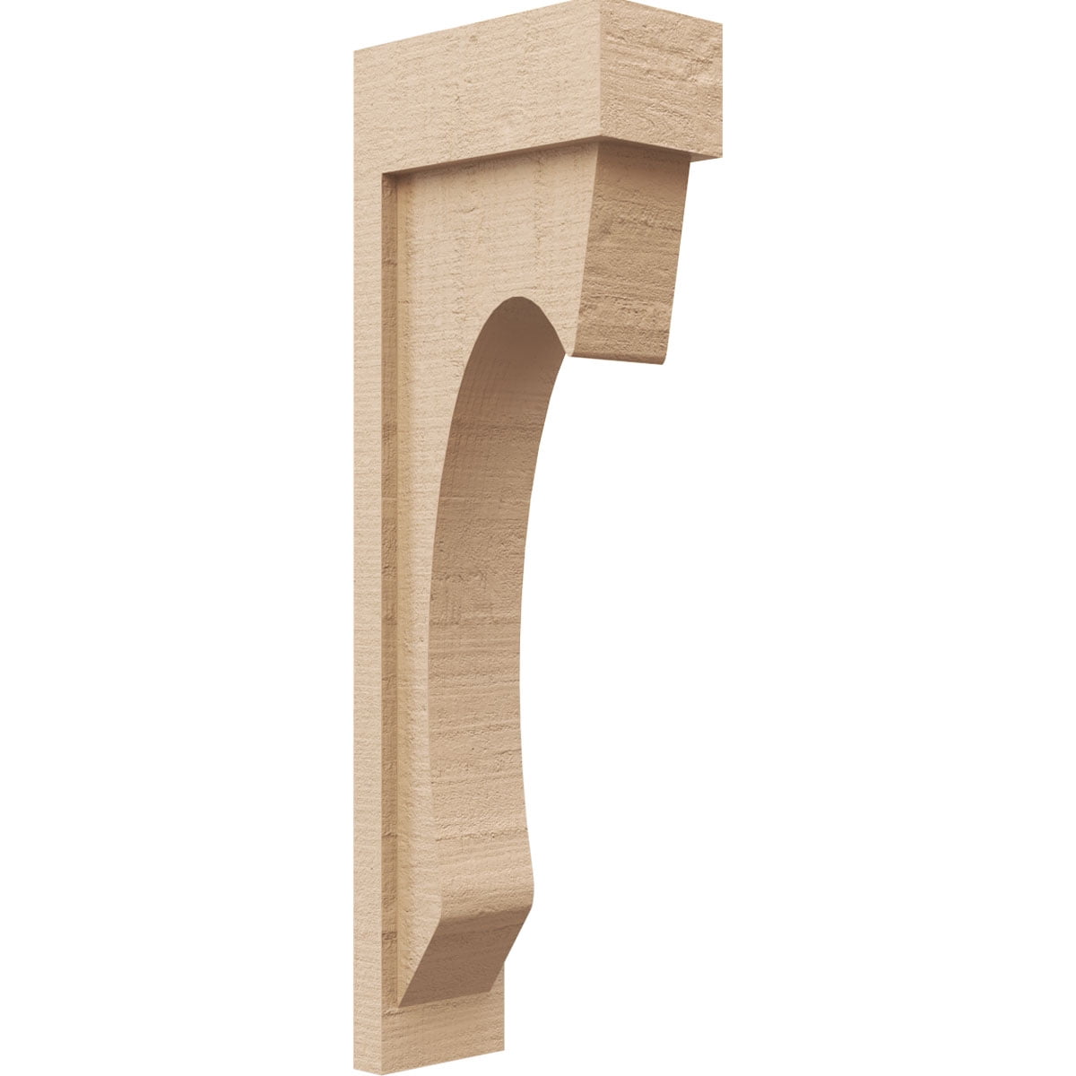 4"W x 8"D x 24"H Thin Emerson Rough Cedar Woodgrain TimberThane Corbel, Primed Tan
