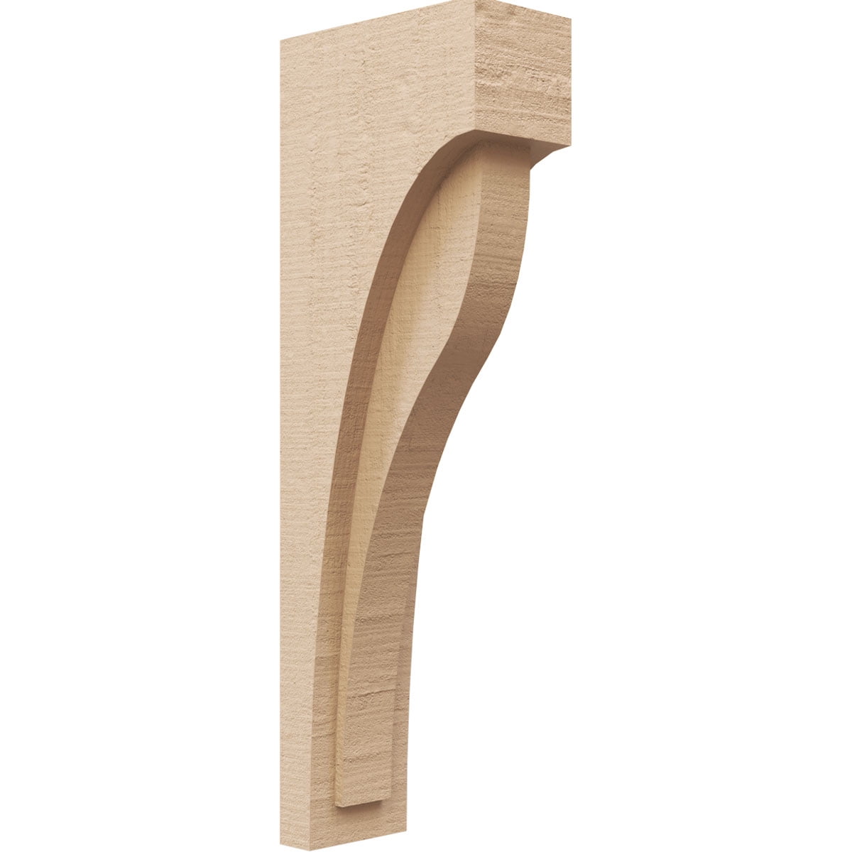 4"W x 8"D x 24"H Thin Helena Rough Cedar Woodgrain TimberThane Corbel, Primed Tan