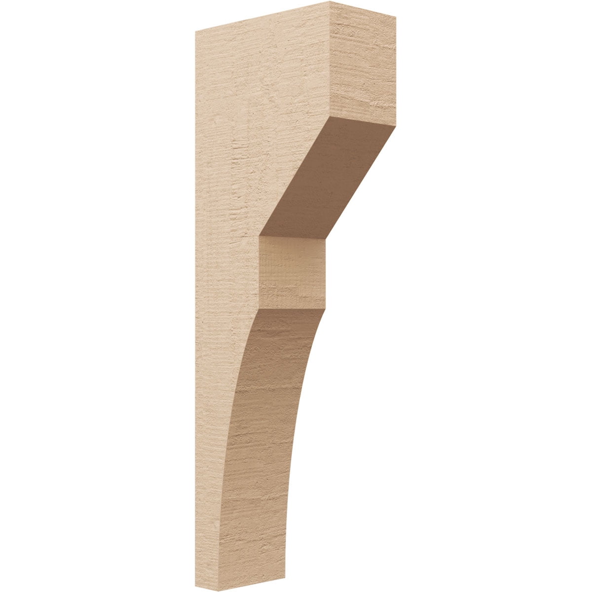 4"W x 8"D x 24"H Thin Monterey Rough Cedar Woodgrain TimberThane Corbel, Primed Tan