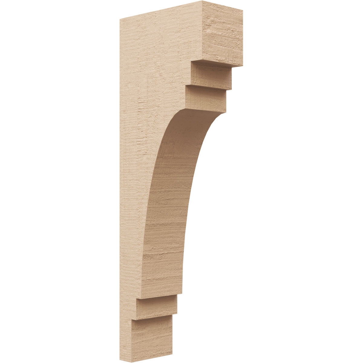4"W x 8"D x 24"H Thin Pescadero Rough Cedar Woodgrain TimberThane Corbel, Primed Tan