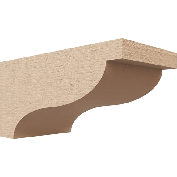 4"W x 8"D x 4"H Wide Garner Rough Cedar Woodgrain TimberThane Corbel, Primed Tan