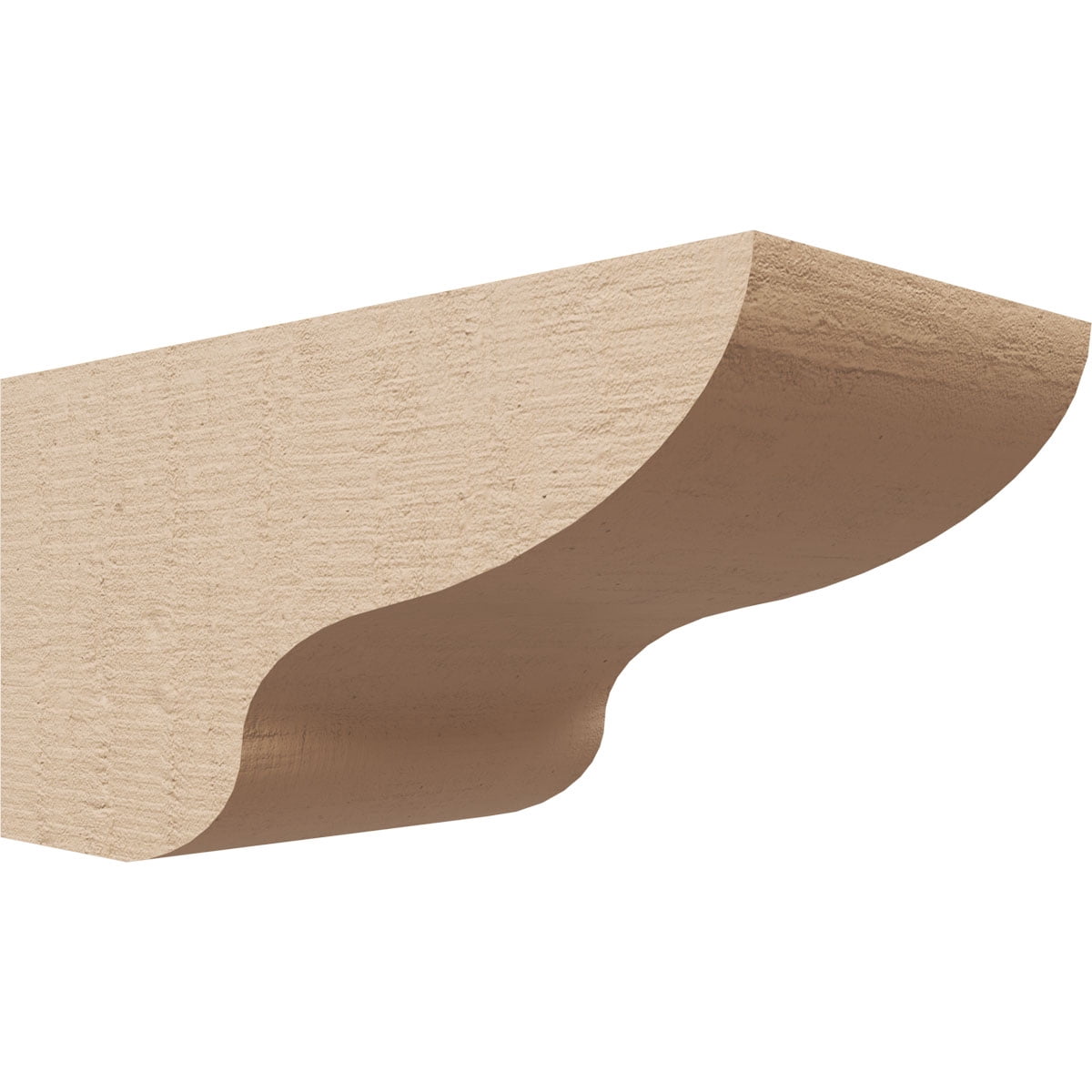 4"W x 8"D x 4"H Wide Greensboro Rough Cedar Woodgrain TimberThane Corbel, Primed Tan