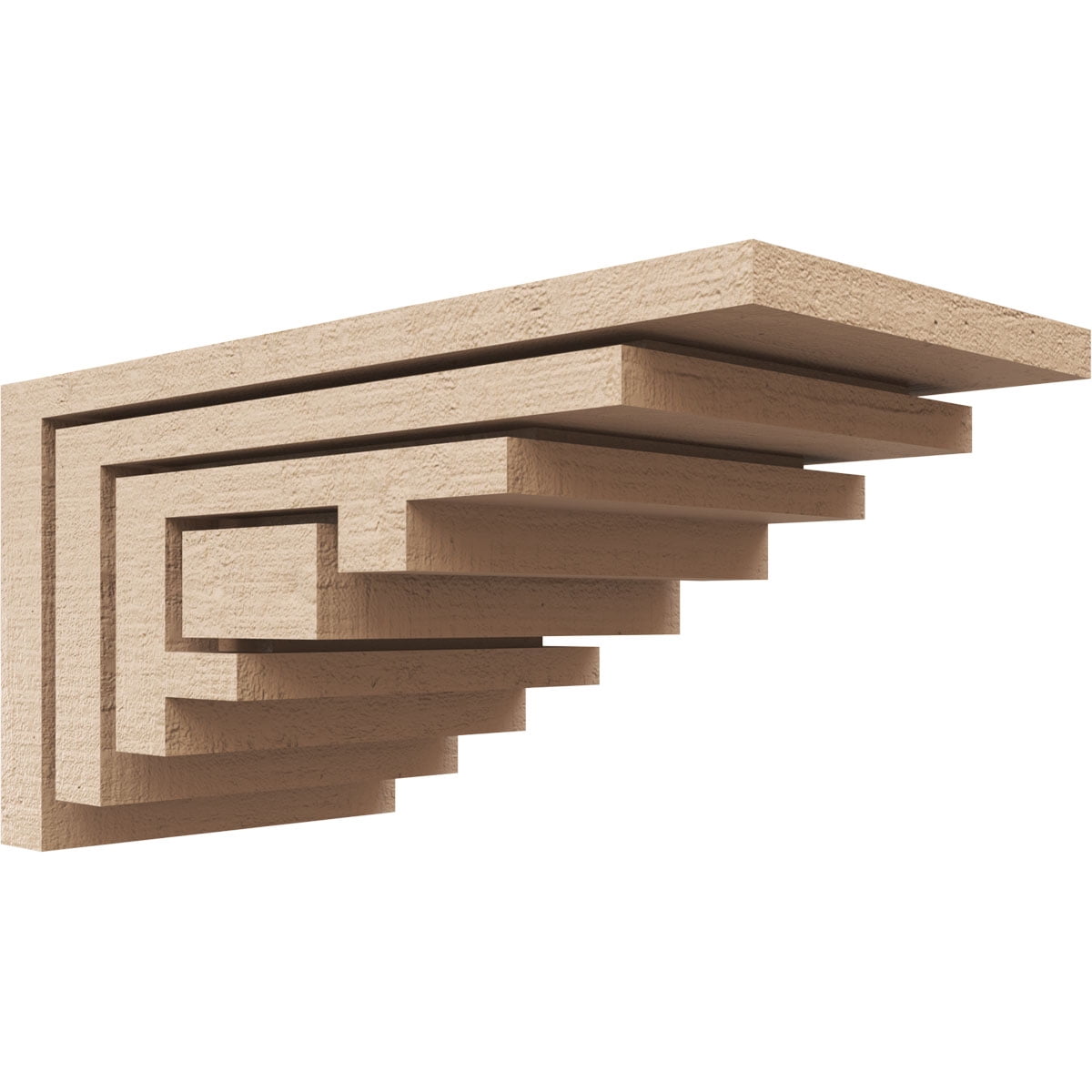 4"W x 8"D x 4"H Wide Landon Rough Cedar Woodgrain TimberThane Corbel, Primed Tan