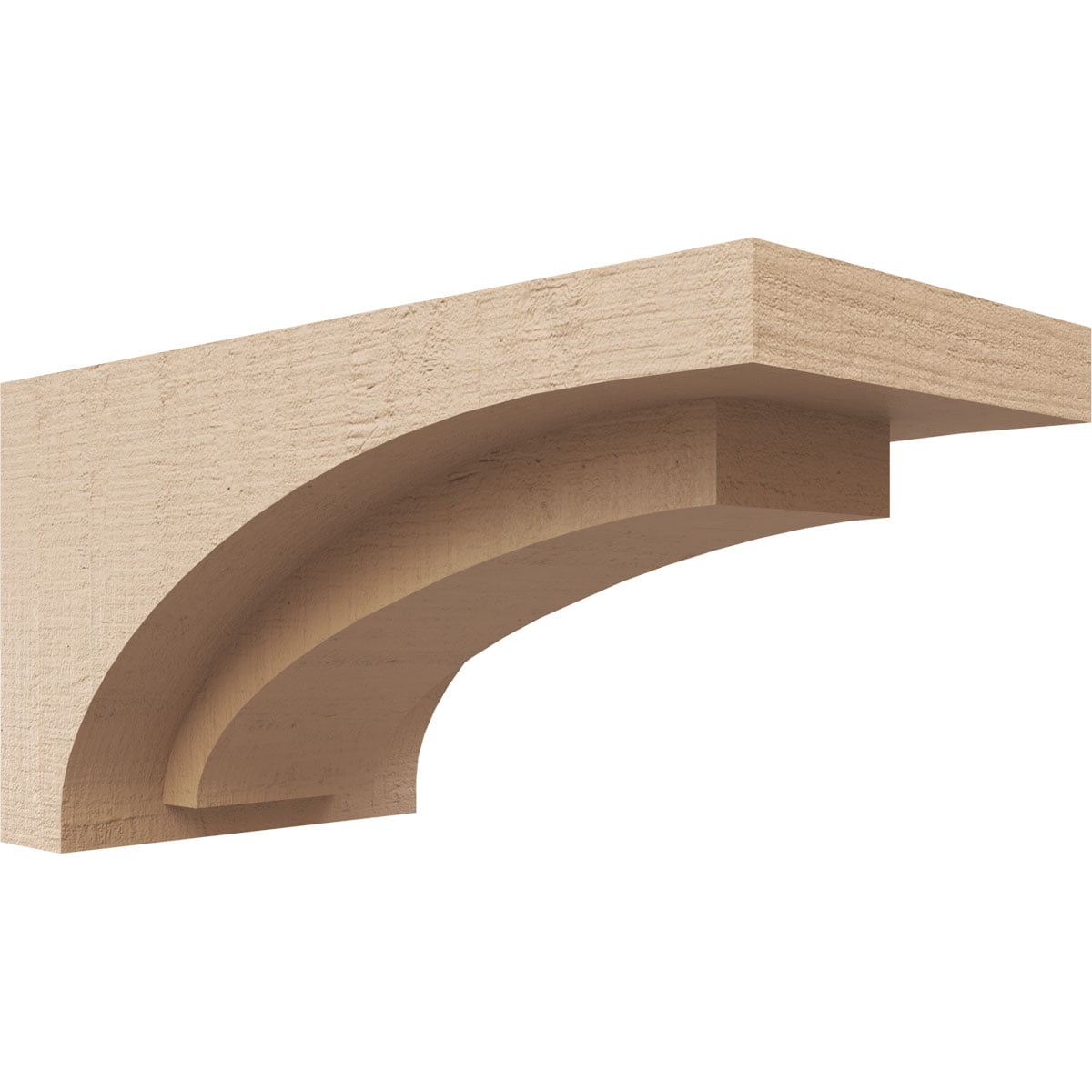 4"W x 8"D x 4"H Wide Rivera Rough Cedar Woodgrain TimberThane Corbel, Primed Tan