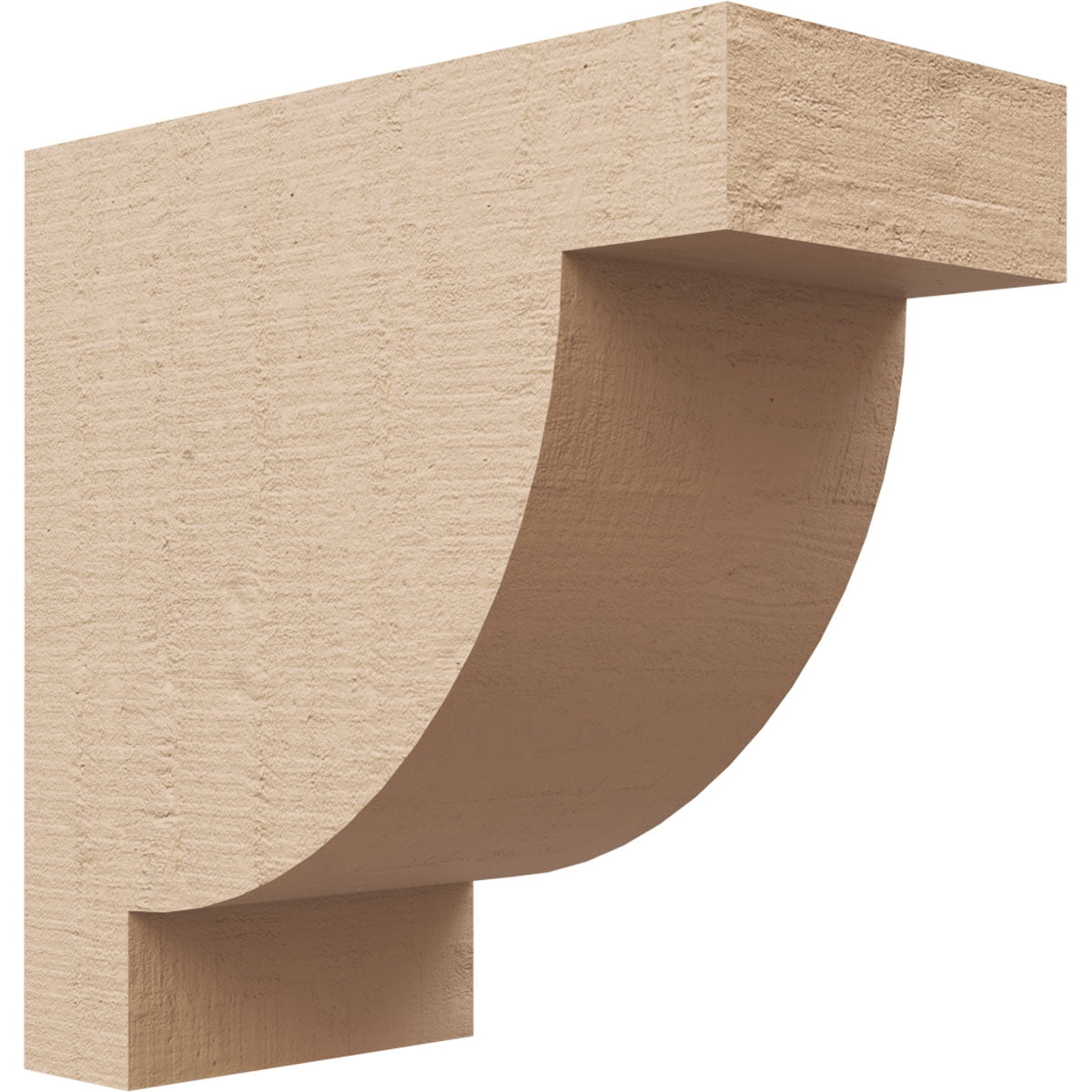 4"W x 8"D x 8"H Classic Alpine Rough Cedar Woodgrain TimberThane Corbel, Primed Tan
