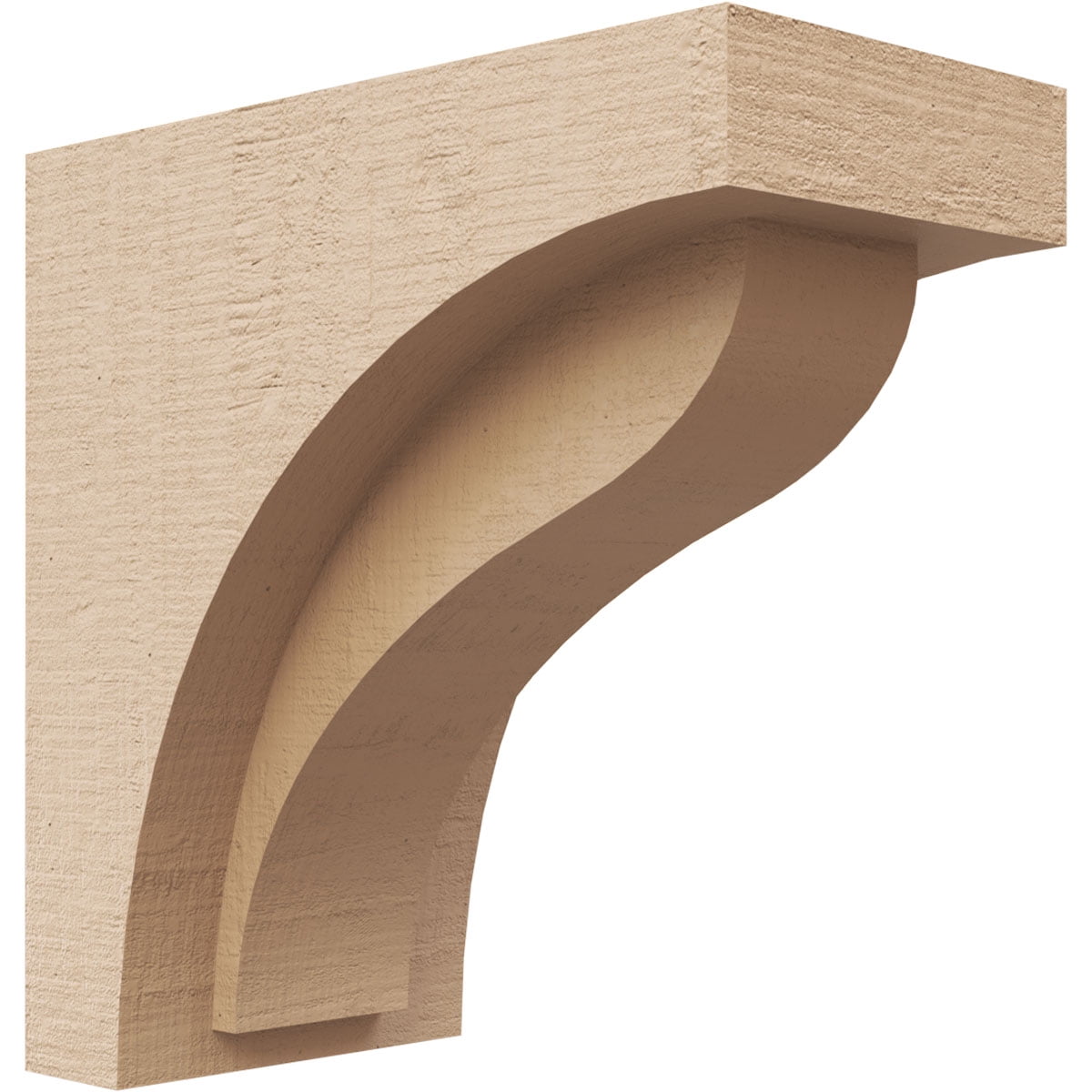 4"W x 8"D x 8"H Classic Helena Rough Cedar Woodgrain TimberThane Corbel, Primed Tan