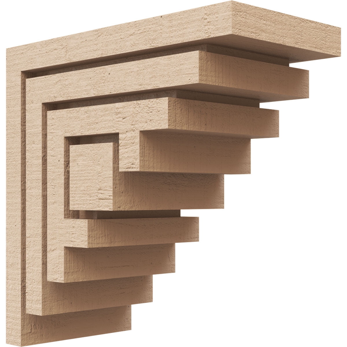 4"W x 8"D x 8"H Classic Landon Rough Cedar Woodgrain TimberThane Corbel, Primed Tan