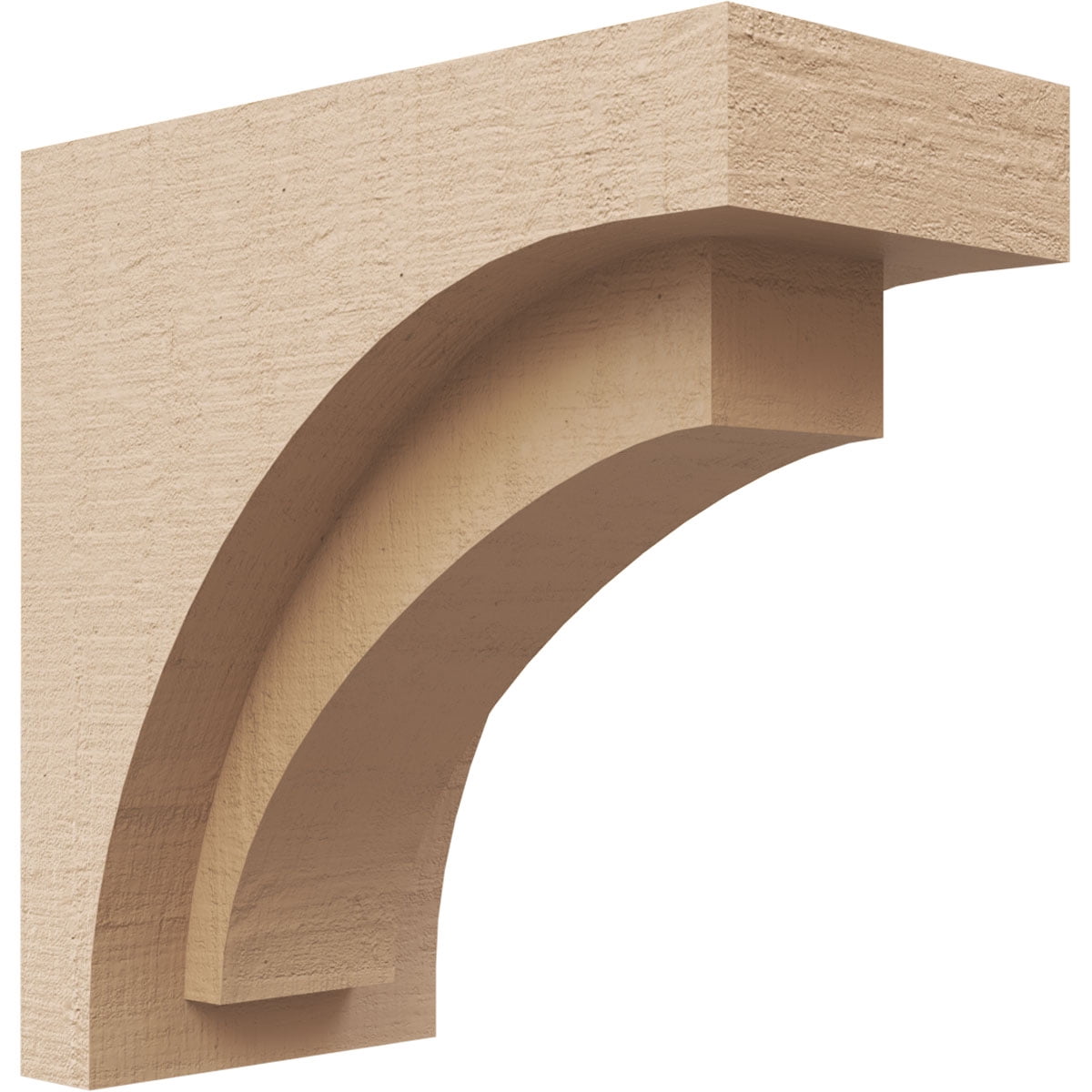 4"W x 8"D x 8"H Classic Rivera Rough Cedar Woodgrain TimberThane Corbel, Primed Tan