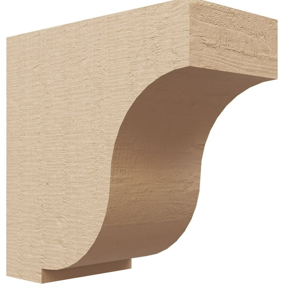 4"W x 8"D x 8"H Classic Van Buren Rough Cedar Woodgrain TimberThane Corbel, Primed Tan