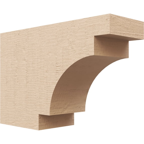 Ekena Millwork 4"W x 8"H x 12"L Mediterranean Woodgrain TimberThane Rafter Tail, Primed Tan