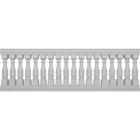Ekena Millwork 40"H x 10'L Fiberthane Hamilton Unassembled Balustrade Railing Kit, Style D (6 7/8" On-Center Spacing to Pass 4" Sphere Code)