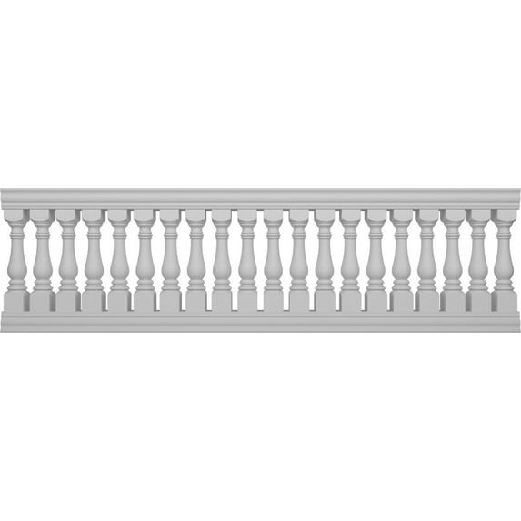 Ekena Millwork 40"H x 11'L Fiberthane Bradford Unassembled Balustrade Railing Kit, Style D (6 7/8" On-Center Spacing to Pass 4" Sphere Code)