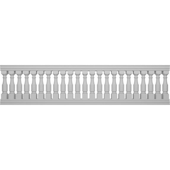 Ekena Millwork 40"H x 13'L Fiberthane Hamilton Unassembled Balustrade Railing Kit, Style D (6 7/8" On-Center Spacing to Pass 4" Sphere Code)