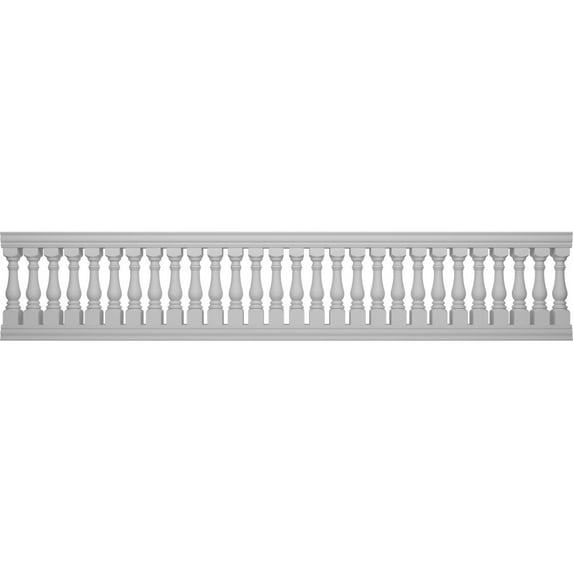 Ekena Millwork 40"H x 16'L Fiberthane Bradford Unassembled Balustrade Railing Kit, Style D (6 7/8" On-Center Spacing to Pass 4" Sphere Code)