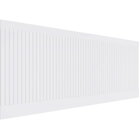 Ekena Millwork 40"H x 94 1/2"W Beadboard PVC Wainscot Paneling Kit