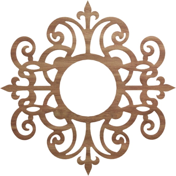 Ekena Millwork 40"OD x 13"ID x 3/8"T Dijon Wood Fretwork Pierced Ceiling Medallion, Walnut