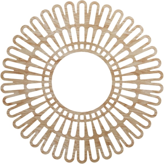 Ekena Millwork 40"OD x 14 7/8"ID x 3/8"T Cornelius Wood Fretwork Pierced Ceiling Medallion, Red Oak