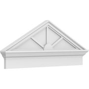 Ekena Millwork 40"W x 16-7/8"H x 2-3/4"P (Pitch 6/12) Peaked Cap 3 Spoke Architectural Grade PVC Combination Pediment