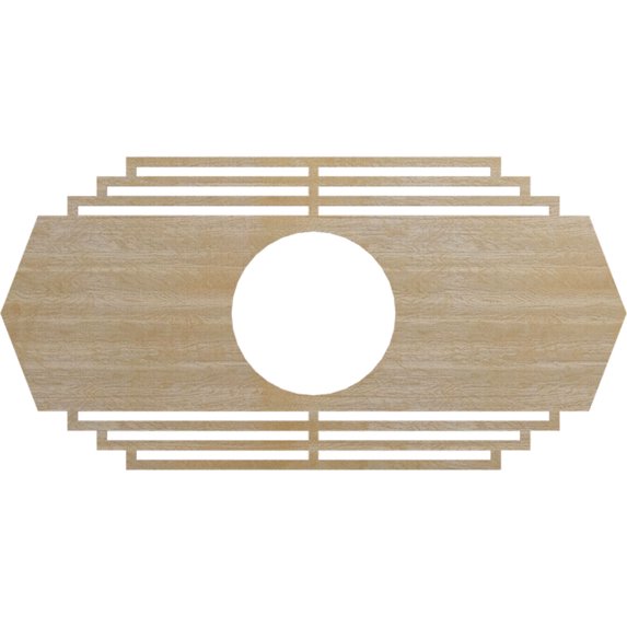 Ekena Millwork 40"W x 20"H x 10 1/2"ID x 1/4"T Chrysler Wood Fretwork Pierced Ceiling Medallion, Birch