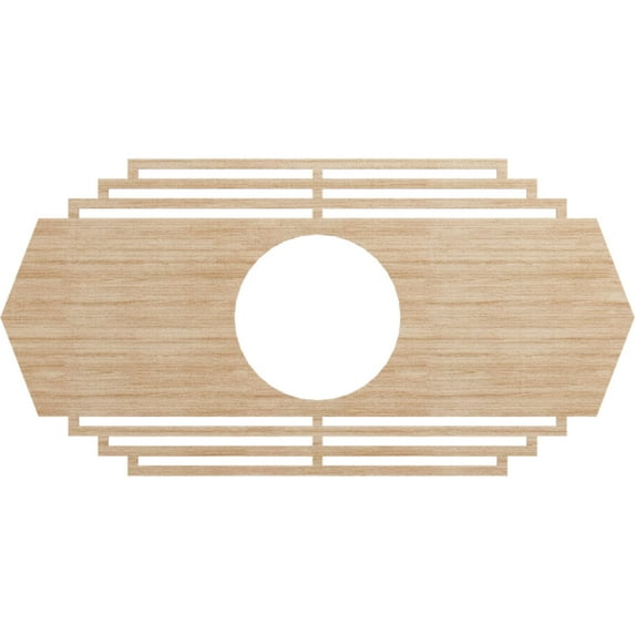 Ekena Millwork 40"W x 20"H x 10 1/2"ID x 3/8"T Chrysler Wood Fretwork Pierced Ceiling Medallion, Alder