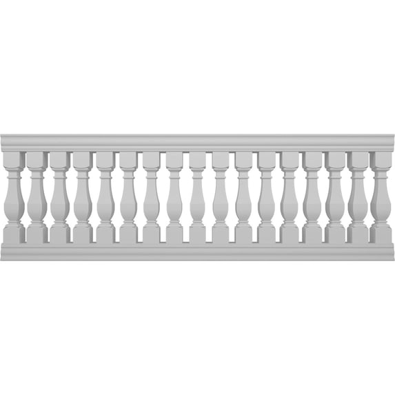 Ekena Millwork 42"H x 10'L Fiberthane Arcadian Unassembled Balustrade Railing Kit, Style A (7 3/8" On-Center Spacing to Pass 4" Sphere Code)