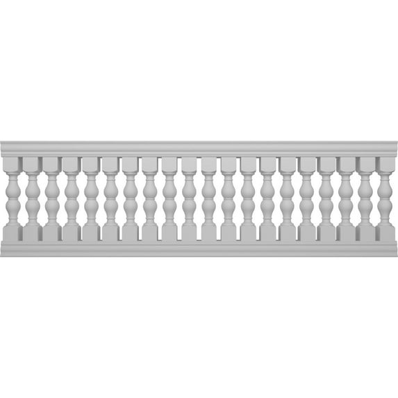Ekena Millwork 42"H x 11'L Fiberthane Avalon Unassembled Balustrade Railing Kit, Style A (6 7/8" On-Center Spacing to Pass 4" Sphere Code)