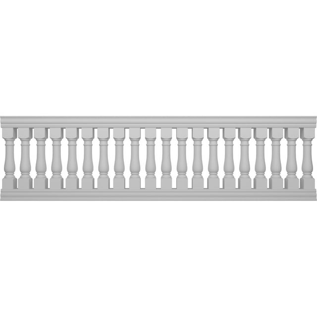 Ekena Millwork 42"H x 12'L Fiberthane Oxford Unassembled Balustrade Railing Kit, Style N (7 1/2" On-Center Spacing to Pass 4" Sphere Code)