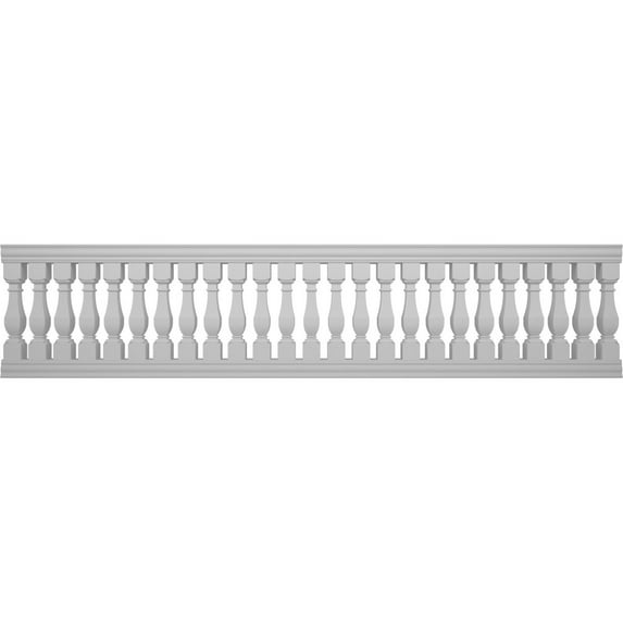 Ekena Millwork 42"H x 15'L Fiberthane Arcadian Unassembled Balustrade Railing Kit, Style A (7 3/8" On-Center Spacing to Pass 4" Sphere Code)