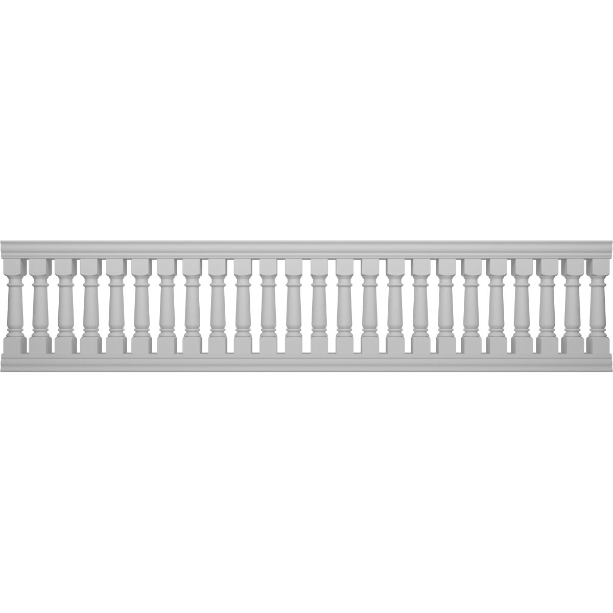 Ekena Millwork 42"H x 15'L Fiberthane Wellington Unassembled Balustrade Railing Kit, Style A (7 5/8" On-Center Spacing to Pass 4" Sphere Code)