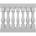 thumbnail image 1 of Ekena Millwork 42"H x 4'L Fiberthane Arcadian Unassembled Balustrade Railing Kit, Style A (7 3/8" On-Center Spacing to Pass 4" Sphere Code), 1 of 6