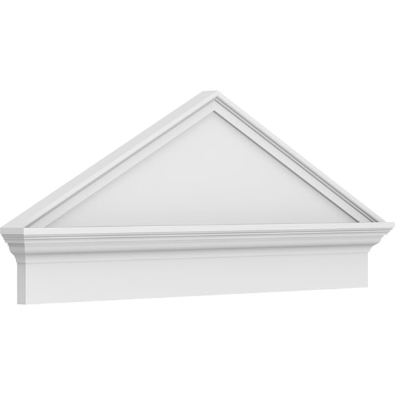 Ekena Millwork 42"W x 17-3/8"H x 2-3/4"P (Pitch 6/12) Peaked Cap Smooth Architectural Grade PVC Combination Pediment
