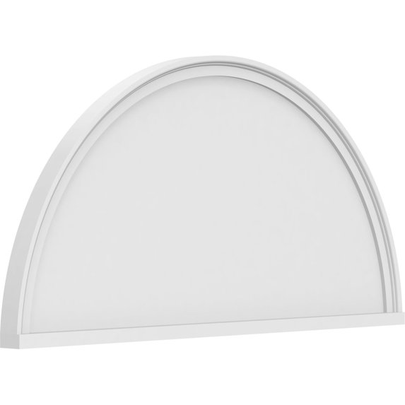Ekena Millwork 42"W x 21"H x 2"P Half Round Smooth Architectural Grade PVC Pediment