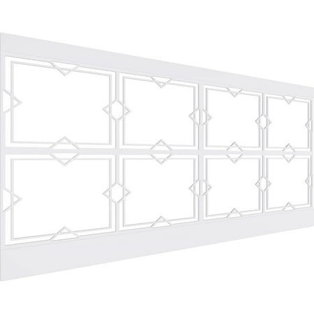 Ekena Millwork 44"H x 94 1/2"W Fleming PVC Wainscot Paneling Kit