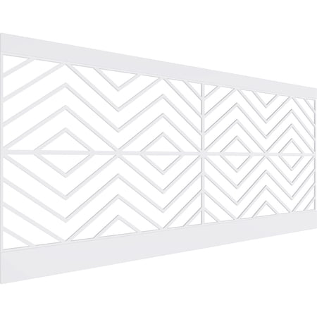Ekena Millwork 44"H x 94 1/2"W Genoa PVC Wainscot Paneling Kit