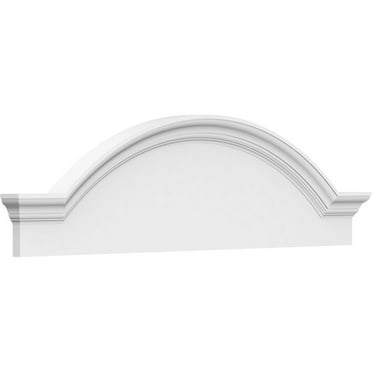 Ekena Millwork 44"W x 12"H x 2-1/2"P Segment Arch W/ Flankers Smooth Architectural Grade PVC Pediment