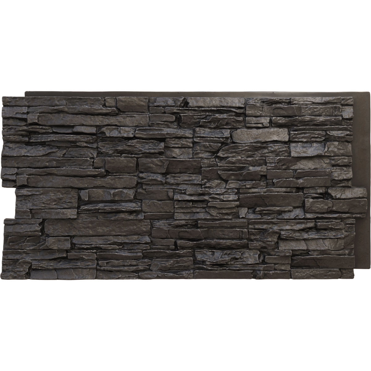 Ekena Millwork 45 3/4"W x 24 1/2"H x 1 1/4"D Canyon Ridge Stacked Stone, EverStone Faux Stone Siding Panel, River Moss