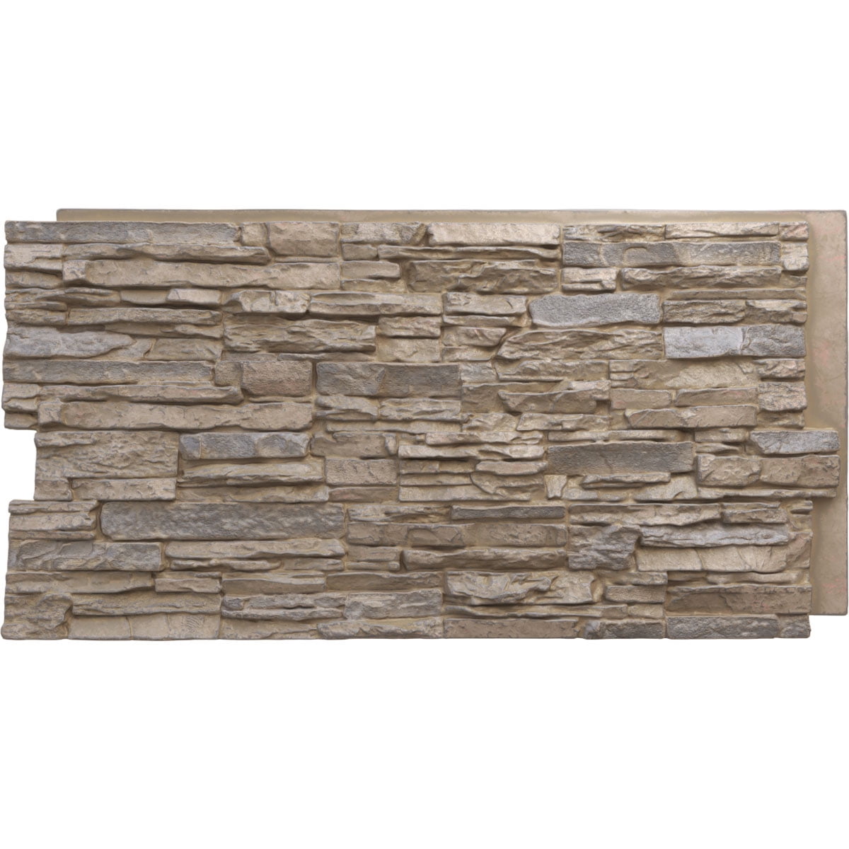 Ekena Millwork 45 3/4"W x 24 1/2"H x 1 1/4"D Canyon Ridge Stacked Stone, EverStone Faux Stone Siding Panel, Rockwall