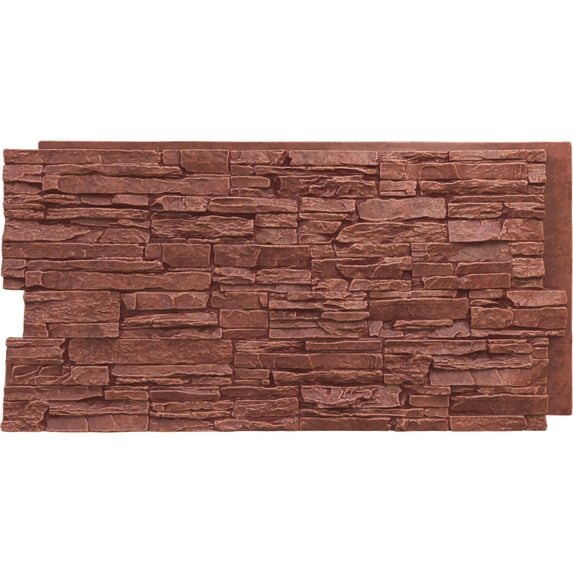 Ekena Millwork 45 3/4"W x 24 1/2"H x 1 1/4"D Canyon Ridge Stacked Stone, EverStone Faux Stone Siding Panel, Sun Valley