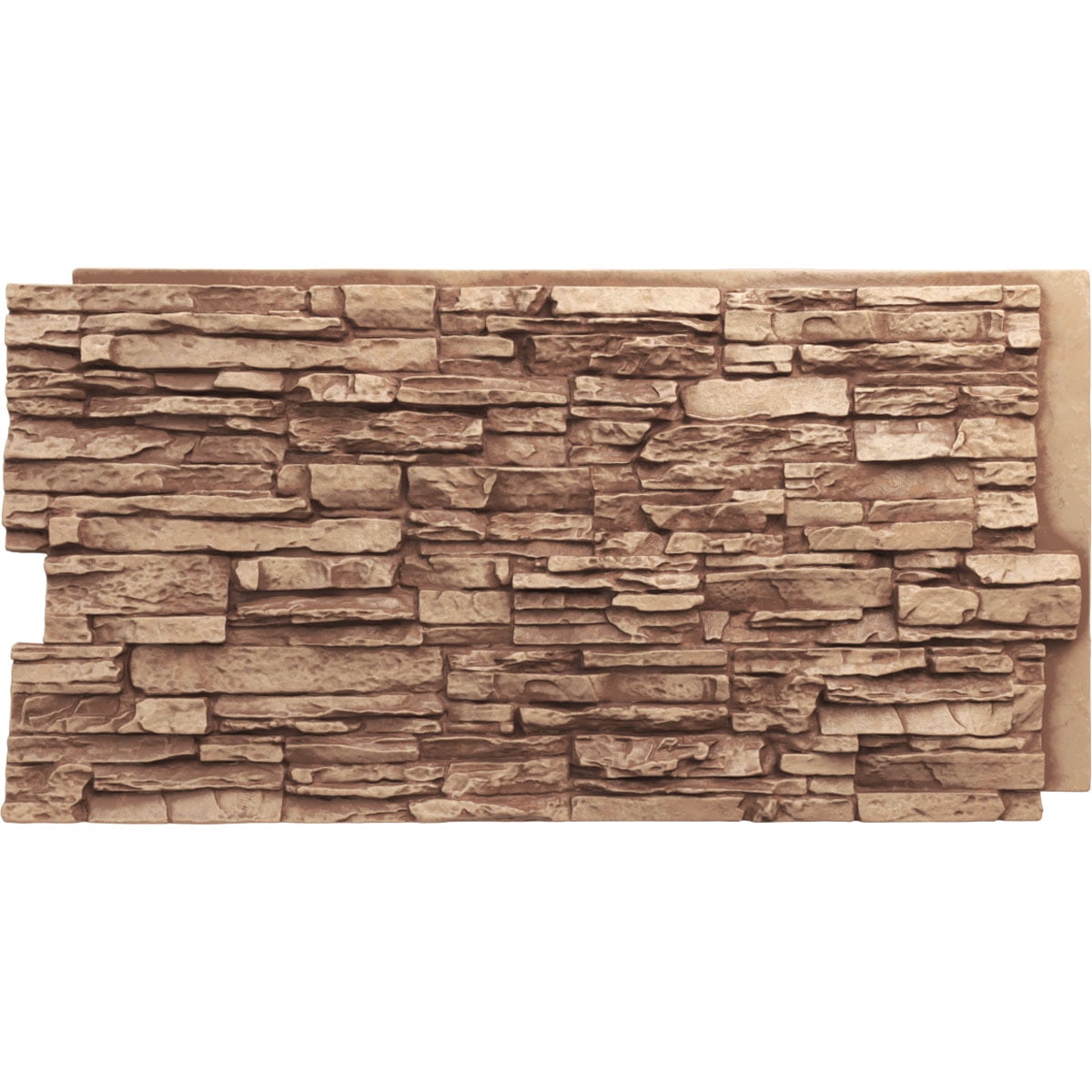 Ekena Millwork 45 3/4"W x 24 1/2"H x 1 1/4"D Canyon Ridge Stacked Stone, EverStone Faux Stone Siding Panel, Wheat Field
