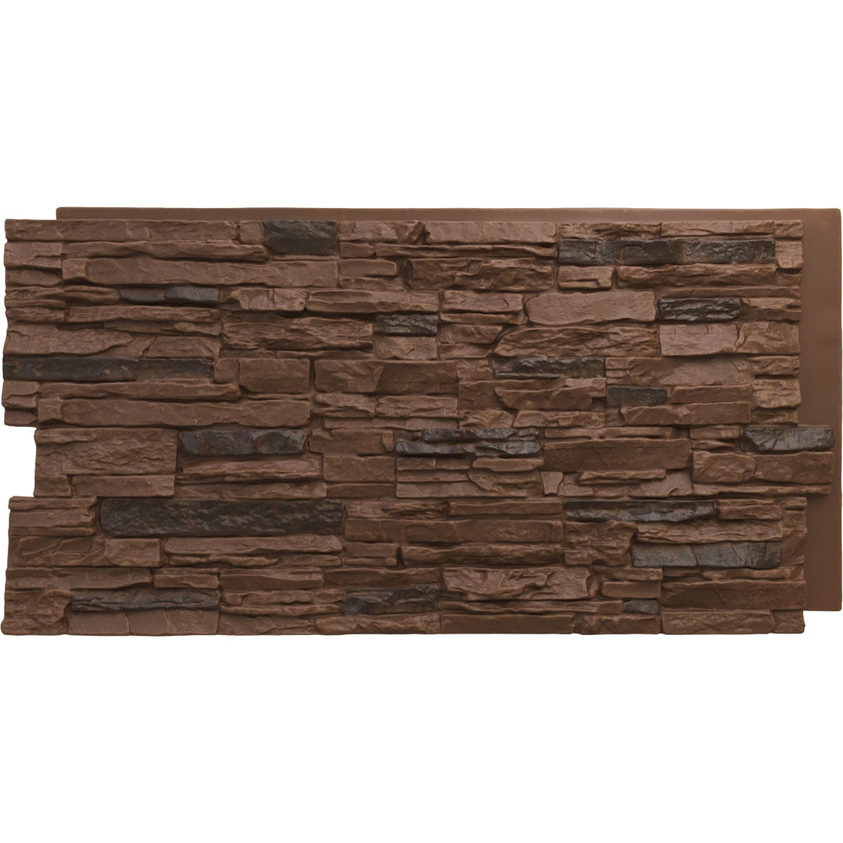 Ekena Millwork 45.75"W x 24.50"H x 1.25"D Canyon Ridge Stacked Stone, StoneWall Faux Stone Siding Panel, Canyon Brown