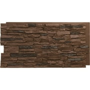 Ekena Millwork 45.75"W x 24.50"H x 1.25"D Canyon Ridge Stacked Stone, StoneWall Faux Stone Siding Panel, Canyon Brown