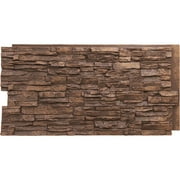 Ekena Millwork 45.75"W x 24.50"H x 1.25"D Canyon Ridge Stacked Stone, StoneWall Faux Stone Siding Panel, Canyon Brown