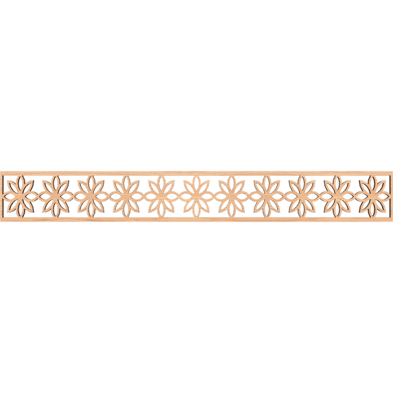 Ekena Millwork 46 1/4"W x 6"H x 3/8"T Daisy Fretwork Moulding, Hickory