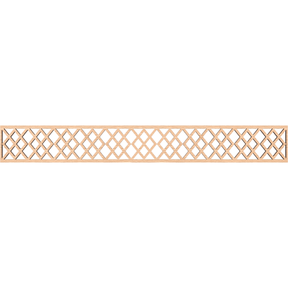 Ekena Millwork 46 1/4"W x 6"H x 3/8"T Hadley Fretwork Moulding, Red Oak
