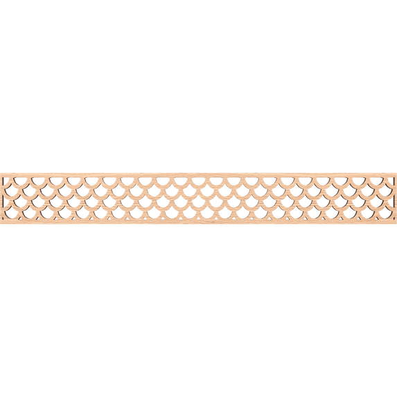Ekena Millwork 46 1/4"W x 6"H x 3/8"T Hudson Fretwork Moulding, Red Oak