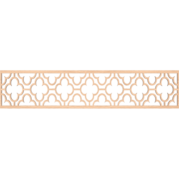 Ekena Millwork 46 3/4"W x 10"H x 1/4"T Chicago Fretwork Moulding, Red Oak