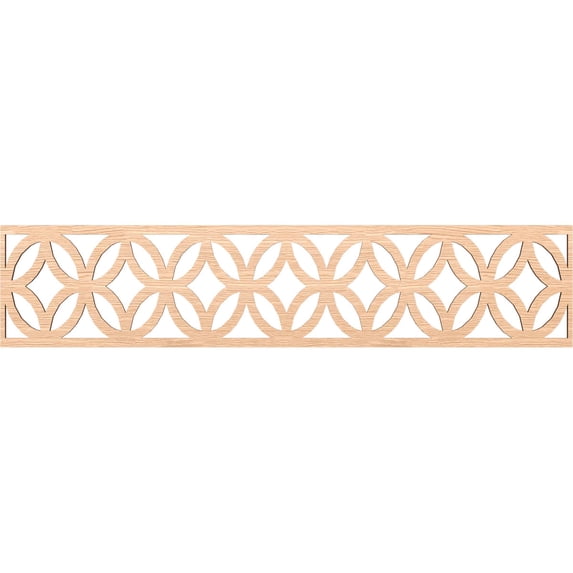 Ekena Millwork 46 3/4"W x 10"H x 1/4"T Crosby Fretwork Moulding, Red Oak