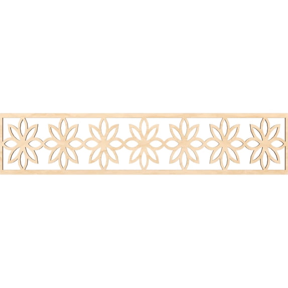 Ekena Millwork 46 3/4"W x 10"H x 1/4"T Daisy Fretwork Moulding, Birch