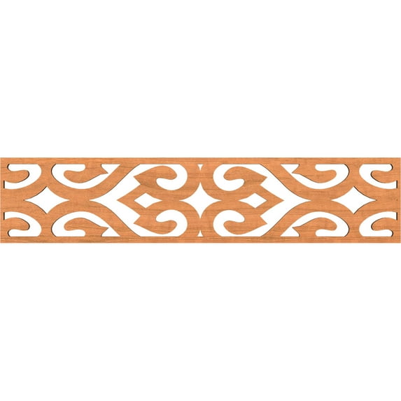 Ekena Millwork 46 3/4"W x 10"H x 3/8"T Keene Fretwork Moulding, Cherry